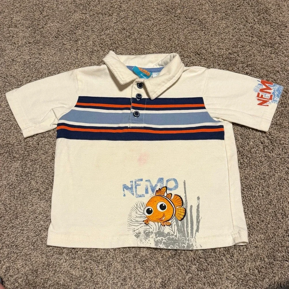 Disney Pixar Finding Nemo Polo Shirt Infant 24 Months Nemo Fish Toddler‎ VTG